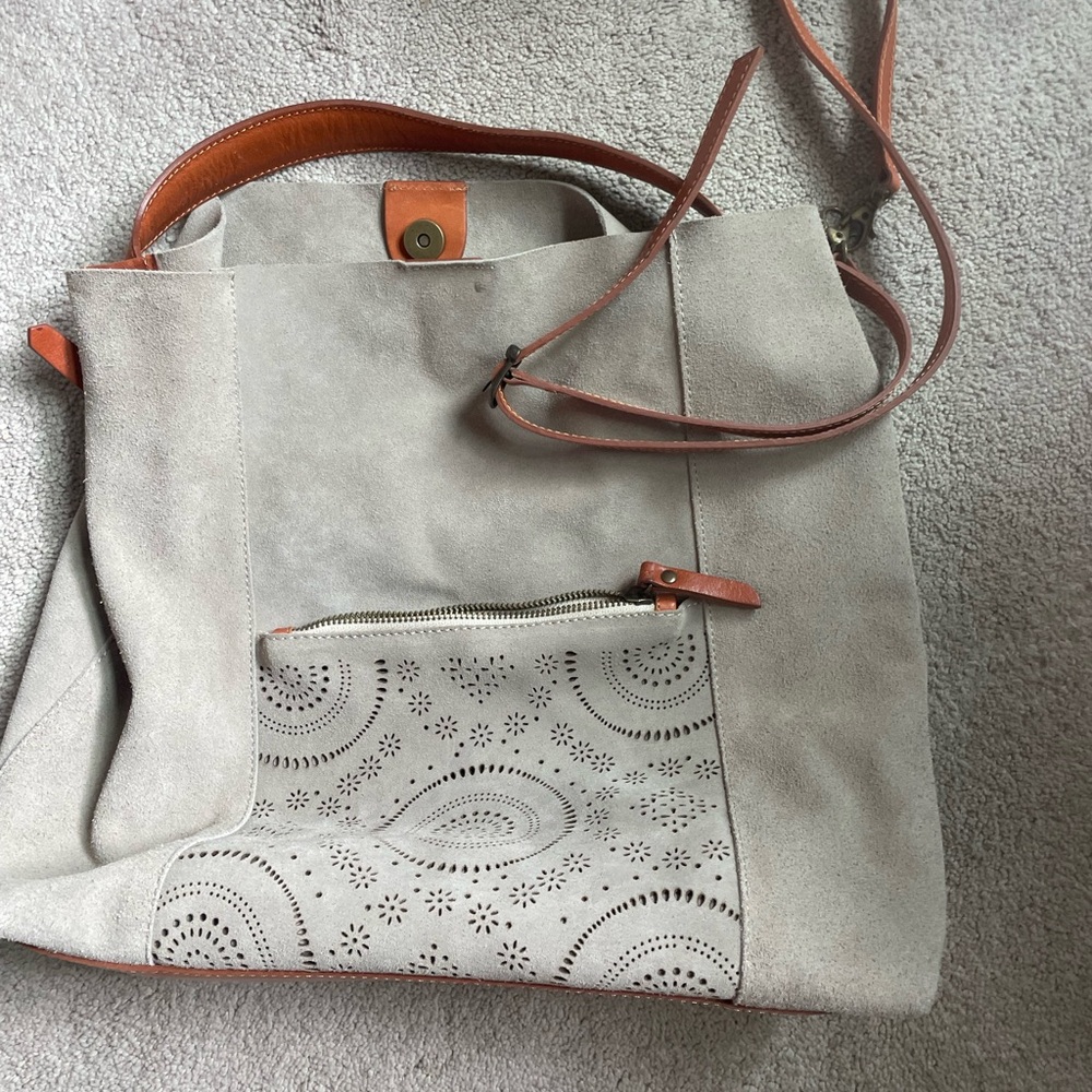 Sundance tan suede leather purse bag